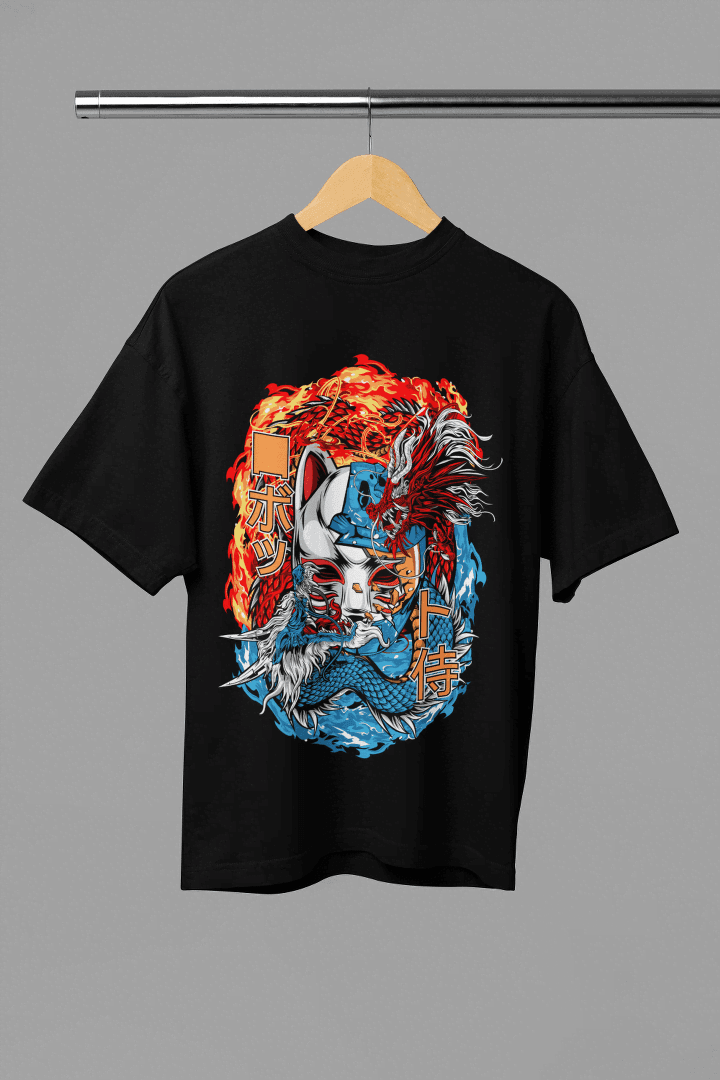 Kitsune Dragon: Yin Yang Fox Mask - Essentia Attire