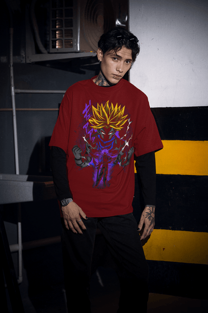 DBZ Gogeta & Vegito Oversized T-Shirt | Fusion Warrior Anime Art | Power of the Dragon Ball Z Universe