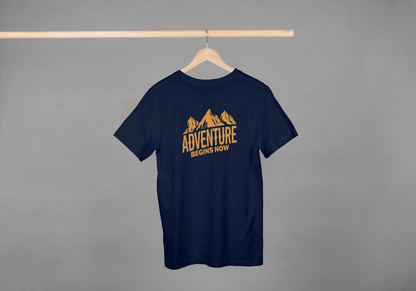 Adventure Begins Now: Mountain Graphic Tee - Essentia Attire