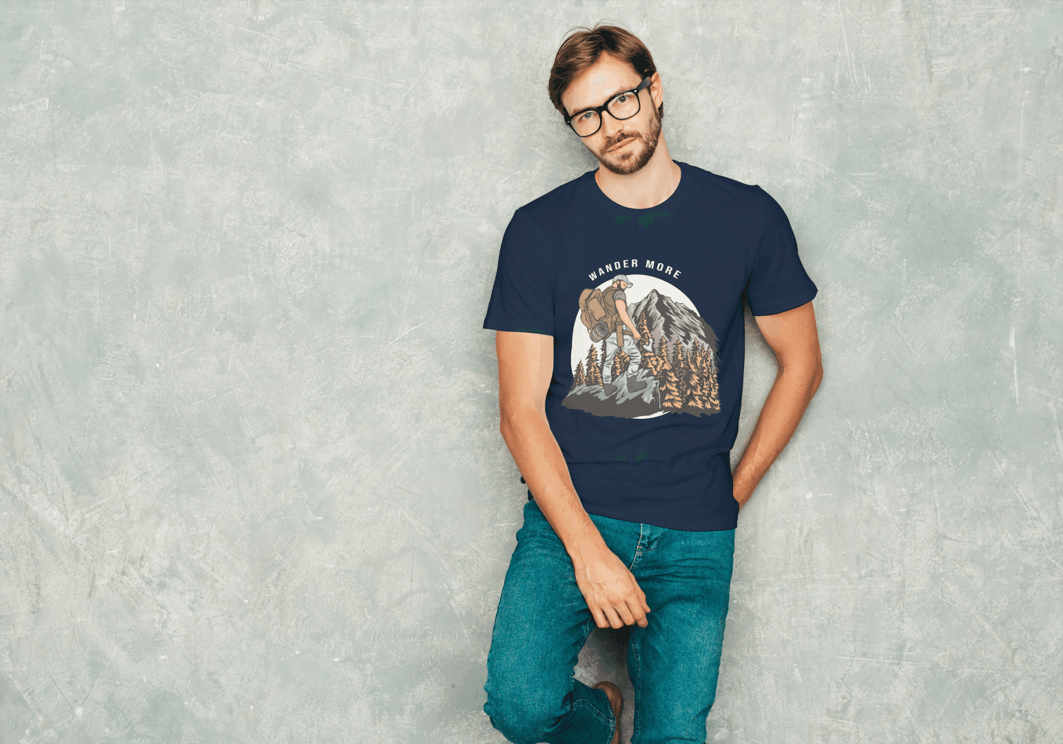 Wander More Mountain Hiking: Outdoor Adventure Tee - Essentia Attire