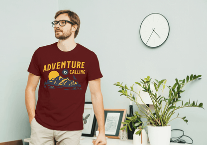Adventure Is Calling Mountain: Outdoor Wanderlust Tee - Essentia Attire