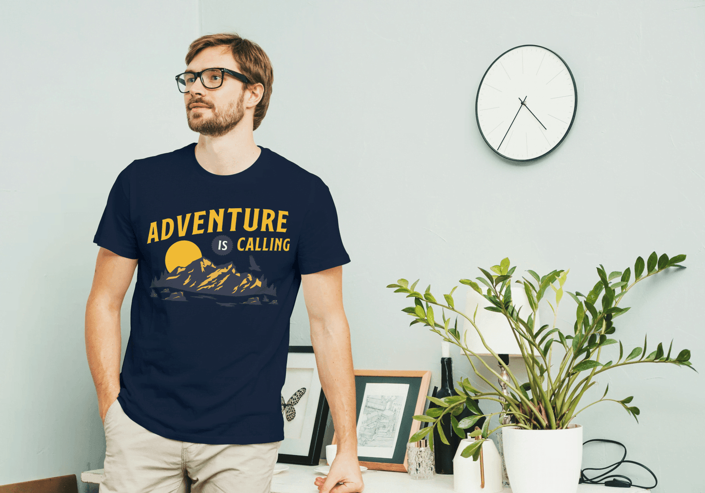 Adventure Is Calling Mountain: Outdoor Wanderlust Tee - Essentia Attire