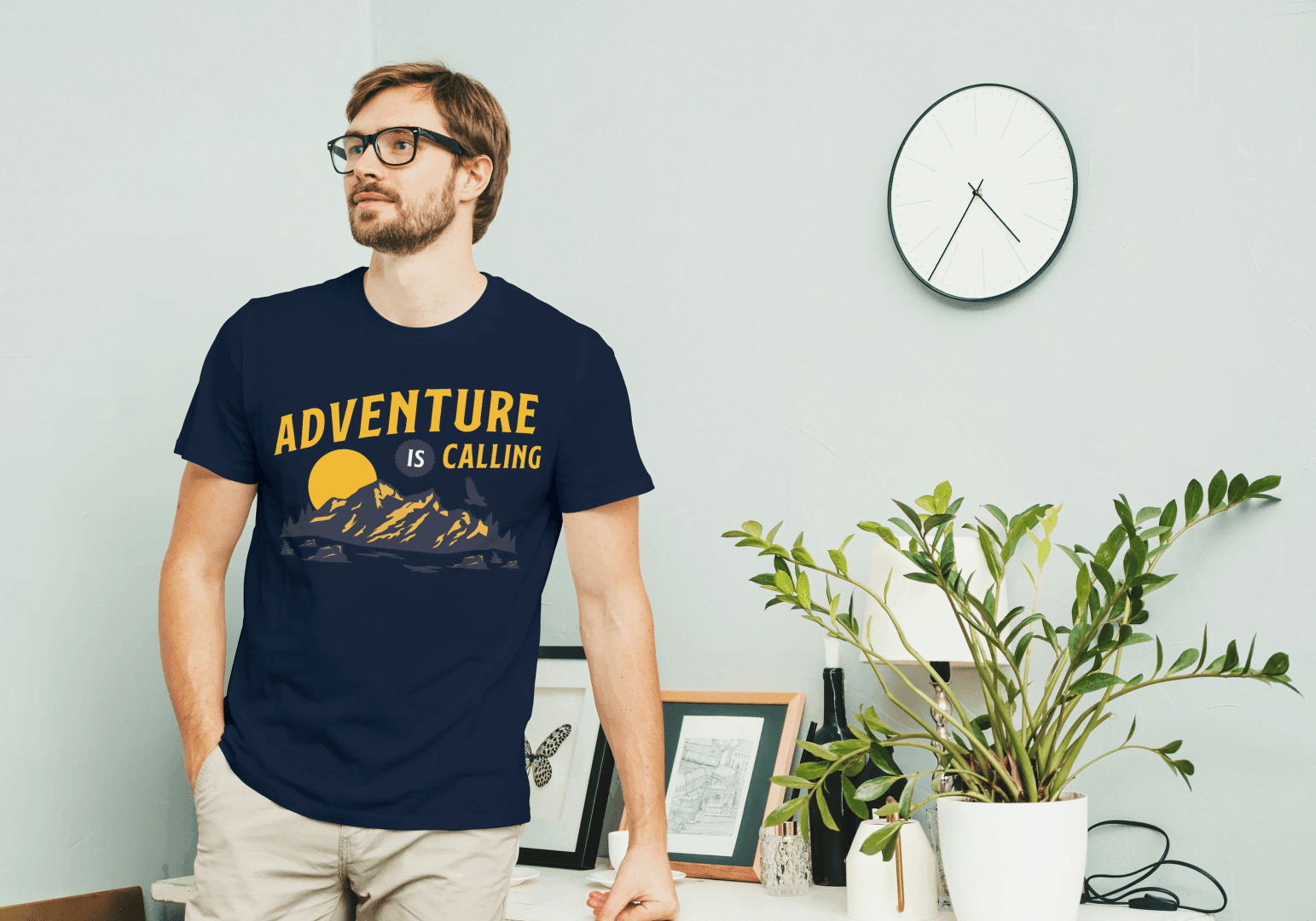 Adventure Is Calling Mountain: Outdoor Wanderlust Tee - Essentia Attire