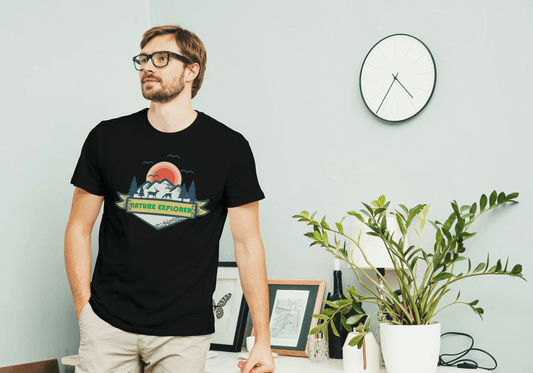 Nature Explorer Shield: Scenic Wildlife Adventure Tee - Essentia Attire