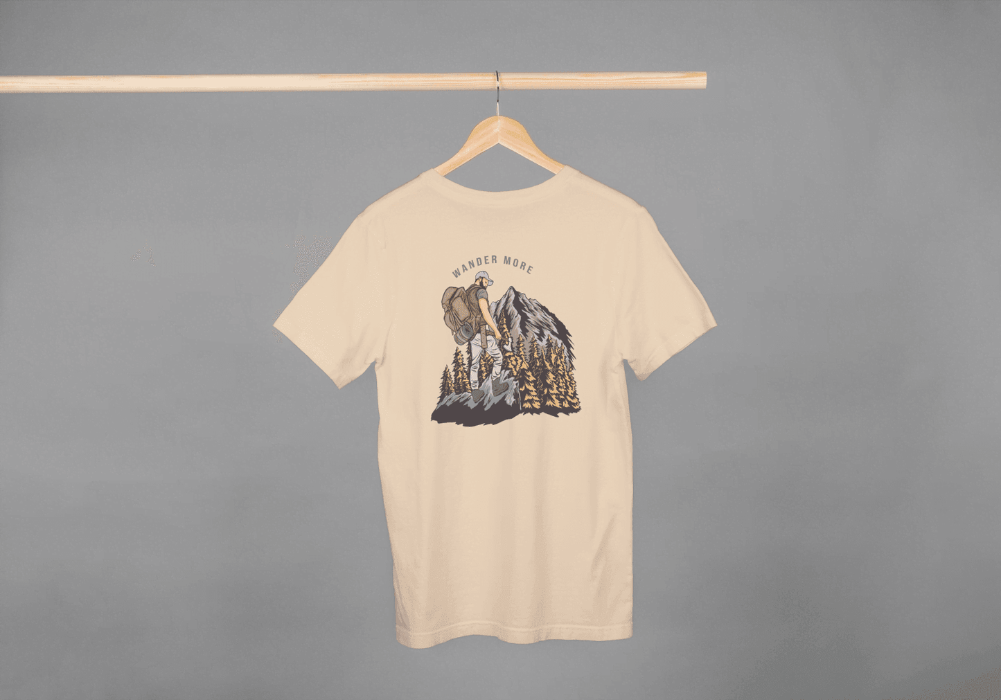 Wander More Mountain Hiking: Outdoor Adventure Tee - Essentia Attire