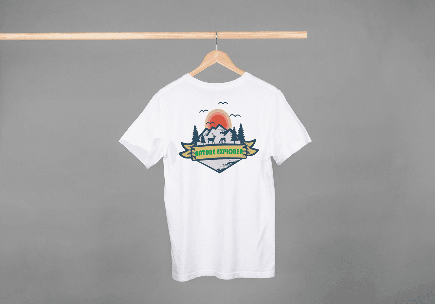 Nature Explorer Shield: Scenic Wildlife Adventure Tee - Essentia Attire