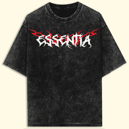 ESSENTIA Acidwash Unisex Oversized | Heavy Metal | Gothic Graphic Tee - Essentia Attire