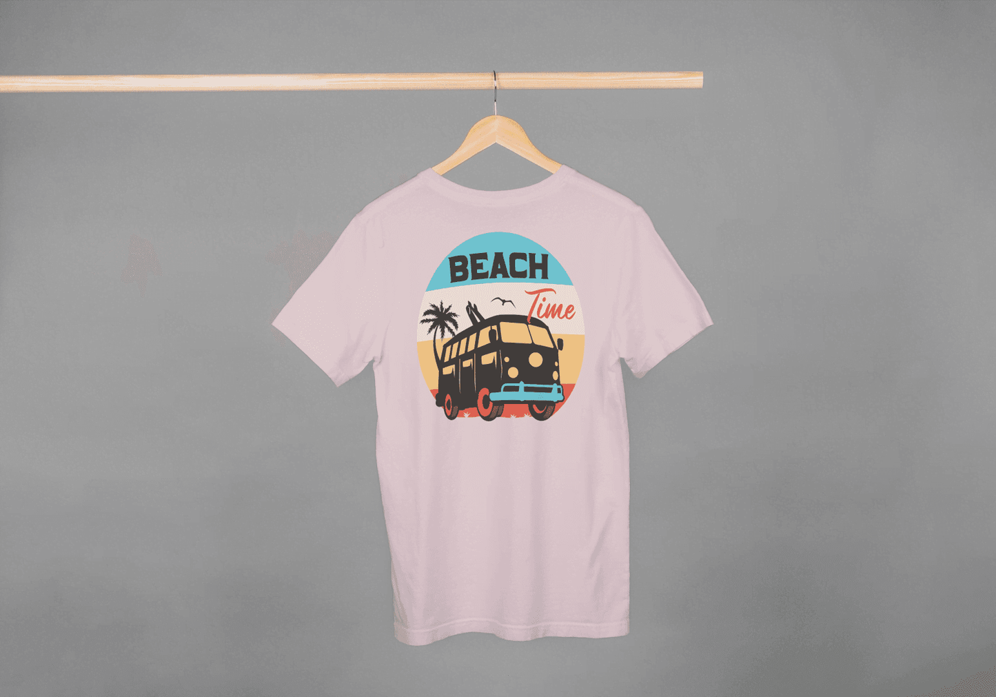 Beach Time Vintage Camper Van: Summer Surf & Sand Tee - Essentia Attire