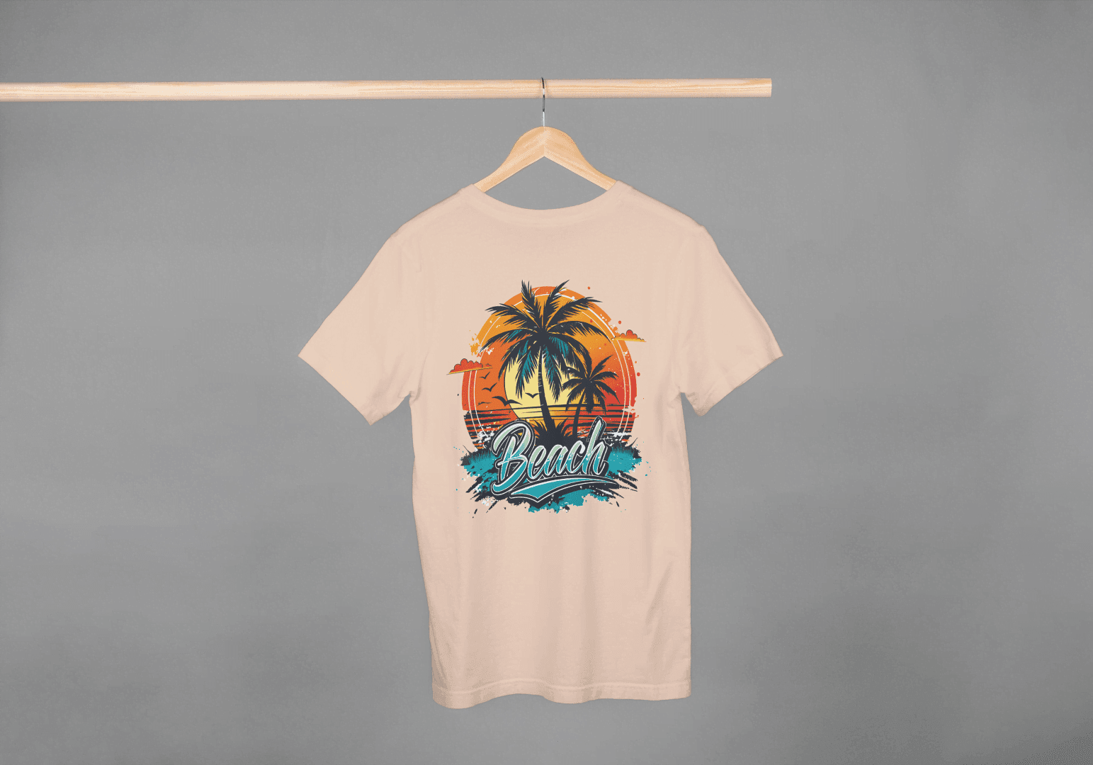 Beach Sunset Palm Tree: Tropical Summer Vibes Tee - Essentia Attire