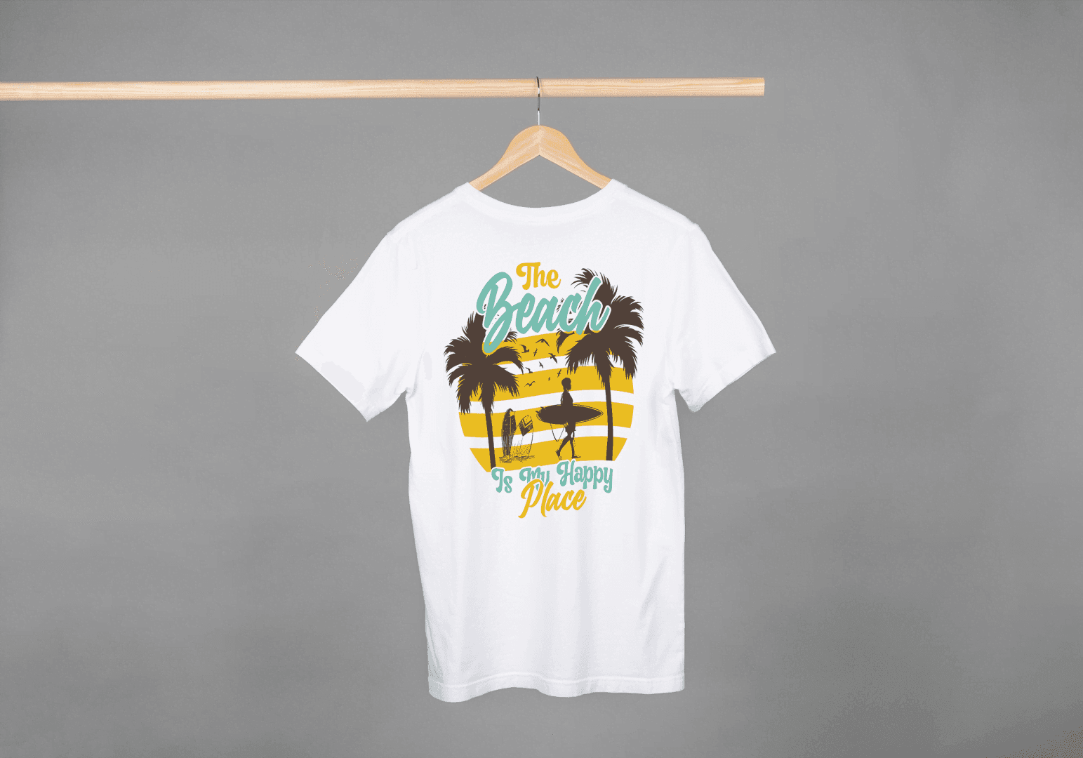 Beach Is My Happy Place Surfer: Summer Vibes Tee - Essentia Attire