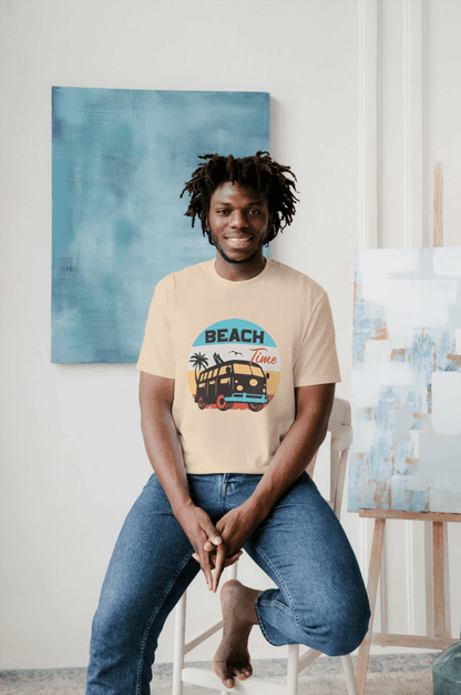 Beach Time Vintage Camper Van: Summer Surf & Sand Tee - Essentia Attire