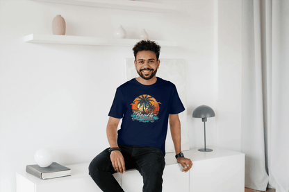 Beach Sunset Palm Tree: Tropical Summer Vibes Tee - Essentia Attire