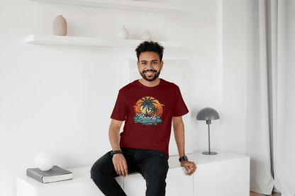 Beach Sunset Palm Tree: Tropical Summer Vibes Tee - Essentia Attire