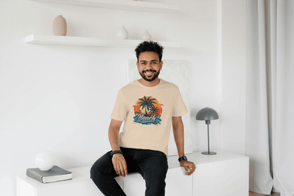 Beach Sunset Palm Tree: Tropical Summer Vibes Tee - Essentia Attire