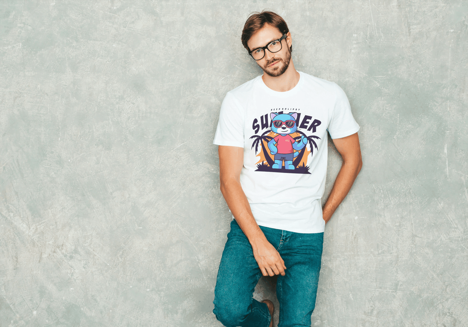 Keep Holiday Summer Cat: Funny Beach Vibes Tee - Essentia Attire