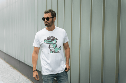 Cute Crocodile Sunglasses: Cartoon Alligator Tee - Essentia Attire