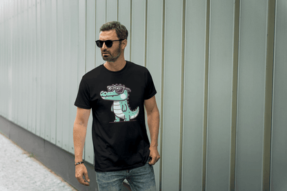 Cute Crocodile Sunglasses: Cartoon Alligator Tee - Essentia Attire