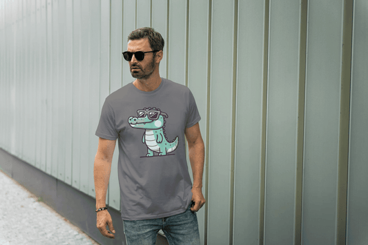 Cute Crocodile Sunglasses: Cartoon Alligator Tee - Essentia Attire