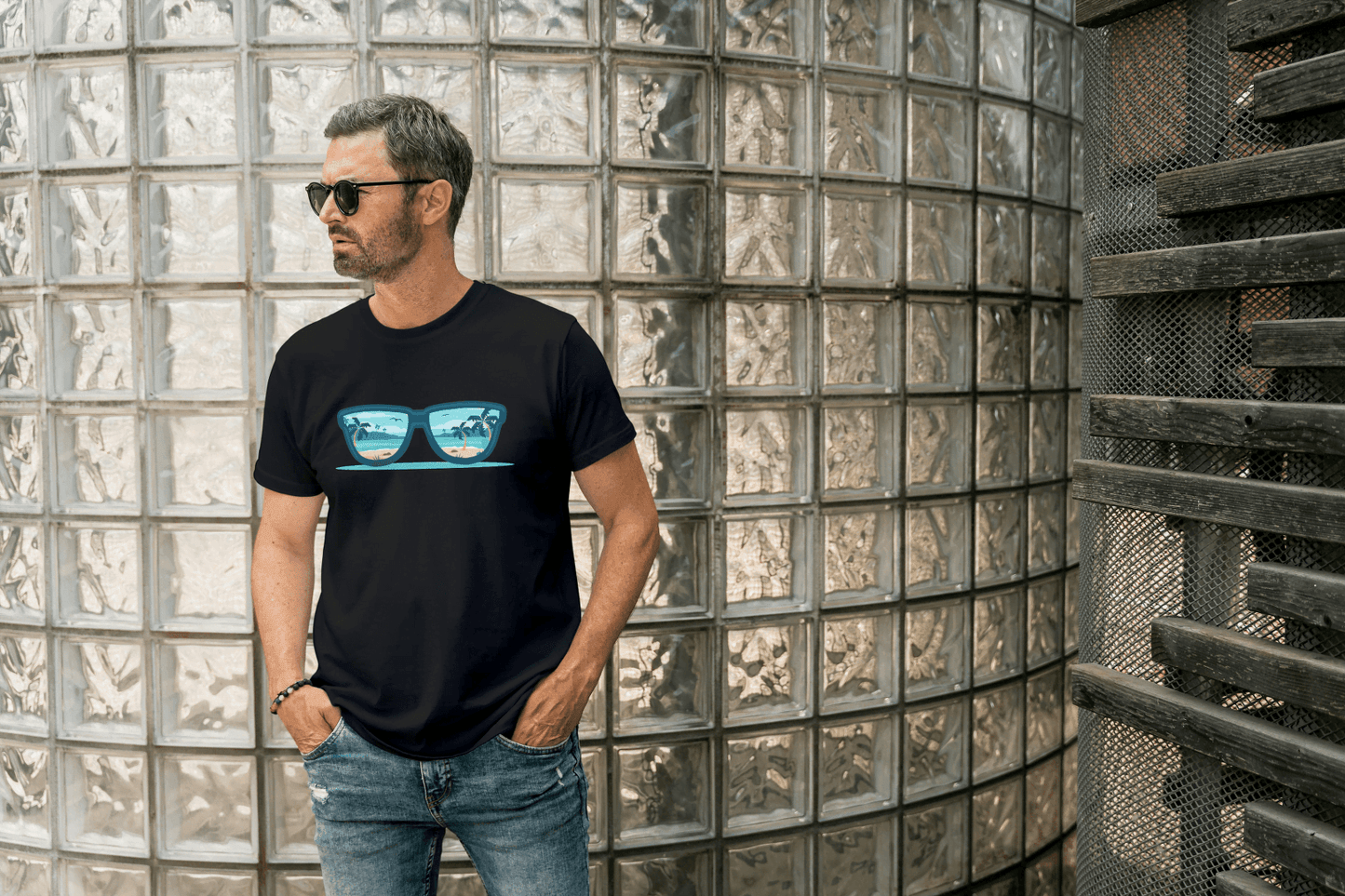 Beach Reflection Sunglasses: Summer Paradise Tee - Essentia Attire