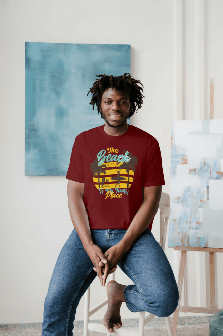 Beach Is My Happy Place Surfer: Summer Vibes Tee - Essentia Attire