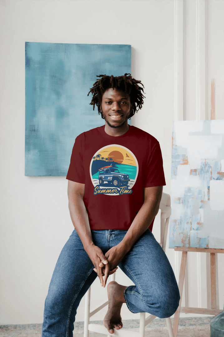 Summer Time Off-Road Beach: Vintage Surf Adventure Tee - Essentia Attire