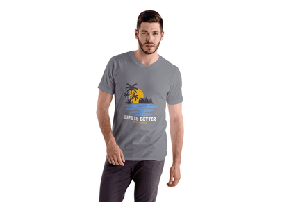 Life Is Better In The Summer: Beach & City Skyline Tee - Essentia Attire