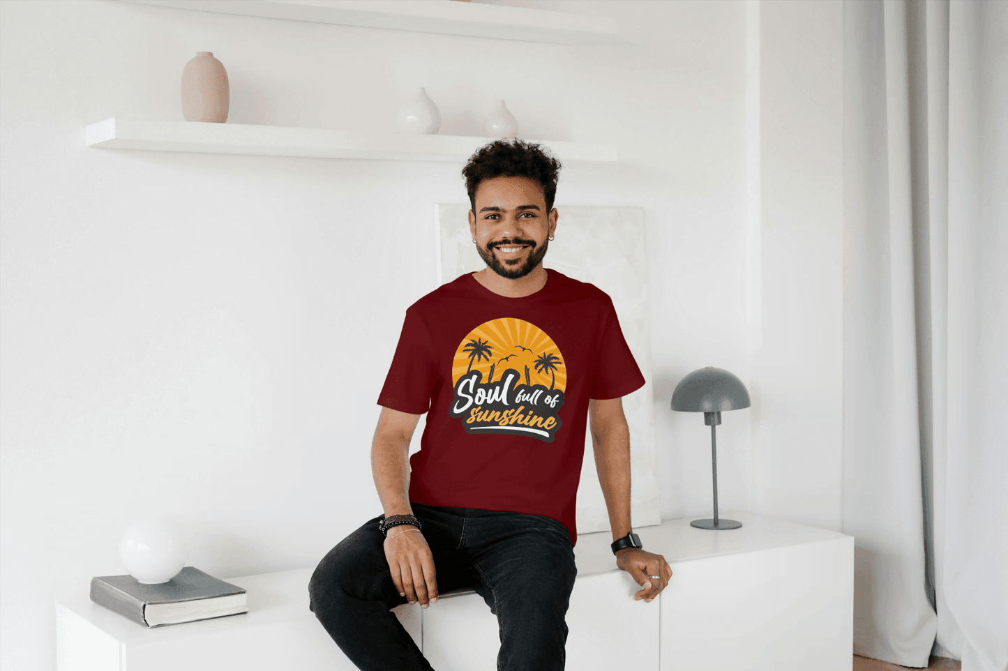 Soul Full of Sunshine: Tropical Sunset Beach Tee - Essentia Attire