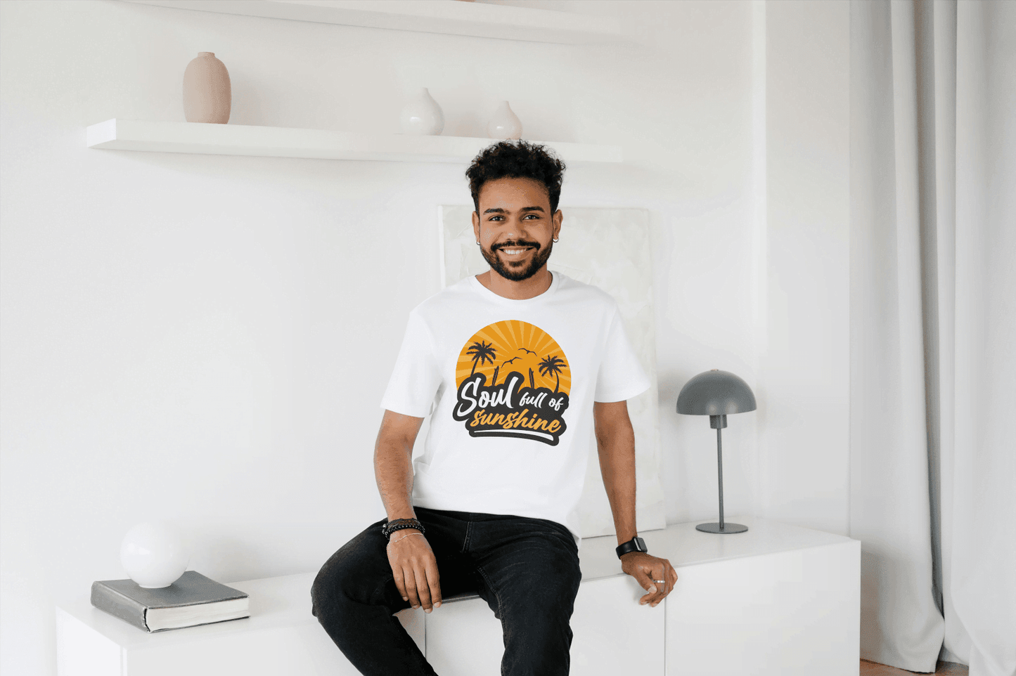 Soul Full of Sunshine: Tropical Sunset Beach Tee - Essentia Attire
