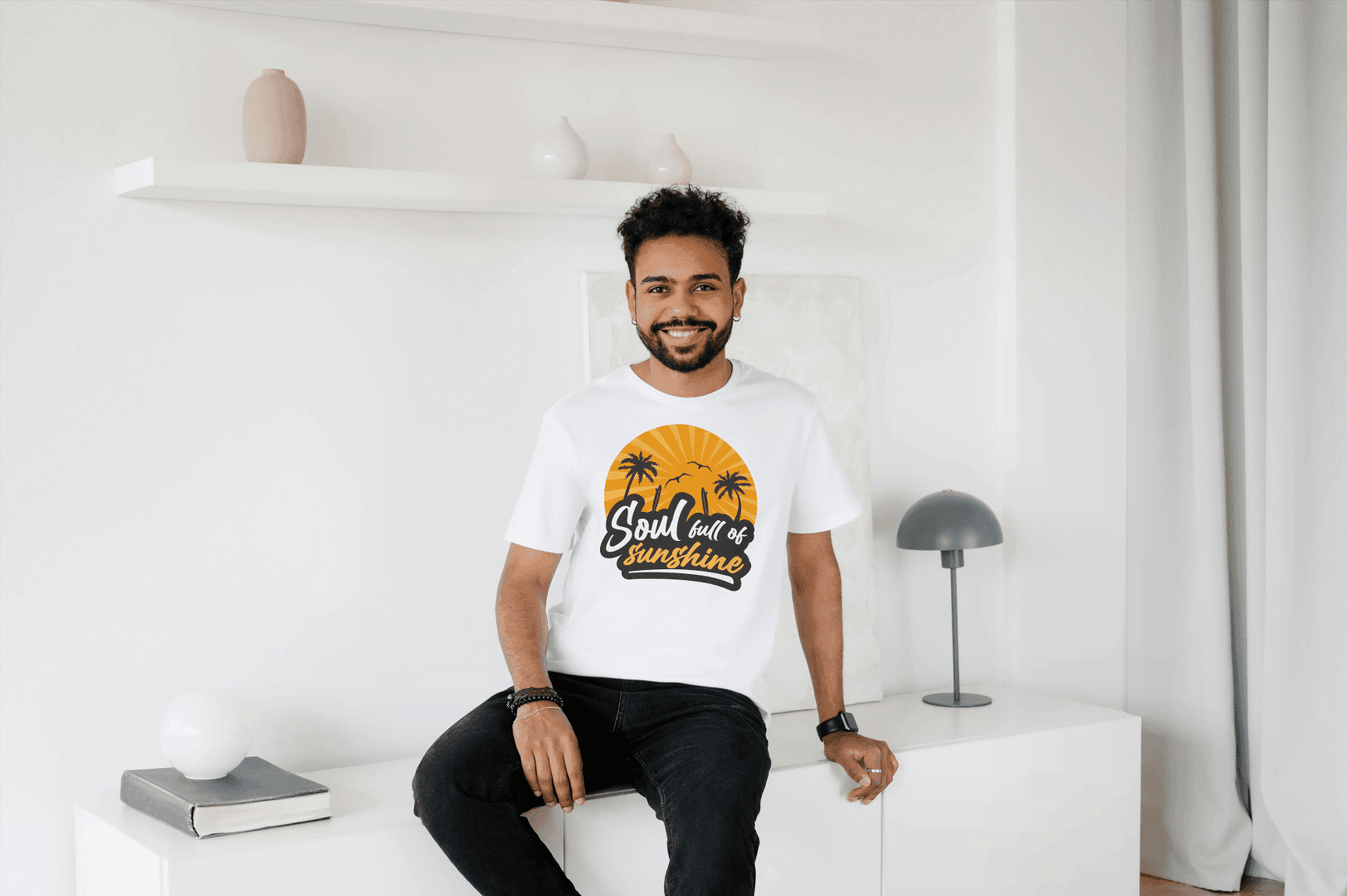Soul Full of Sunshine: Tropical Sunset Beach Tee - Essentia Attire