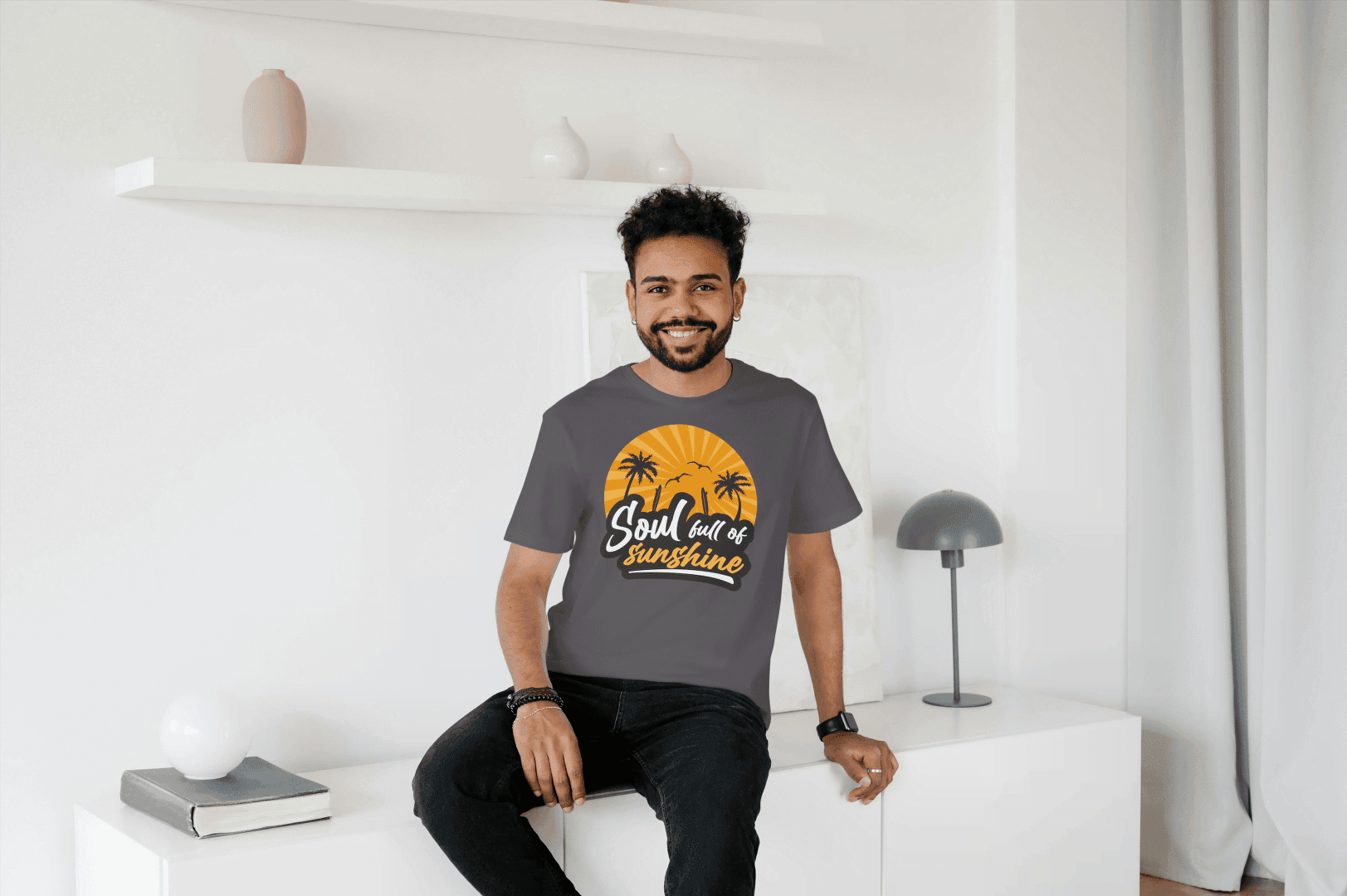 Soul Full of Sunshine: Tropical Sunset Beach Tee - Essentia Attire