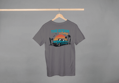 Ocean is Calling Vintage Car: Surf & Beach Life Tee - Essentia Attire