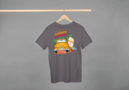 Happy Summer Holiday Classic Car: Retro Beach Surf Tee - Essentia Attire
