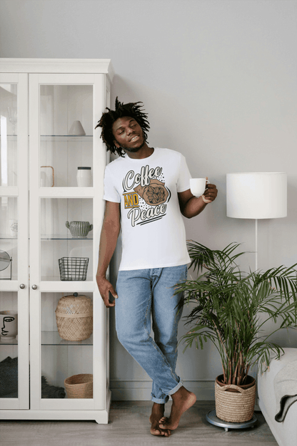 Coffee and Peace: Relaxing Brew Tee - Essentia Attire