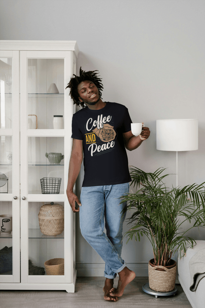 Coffee and Peace: Relaxing Brew Tee - Essentia Attire