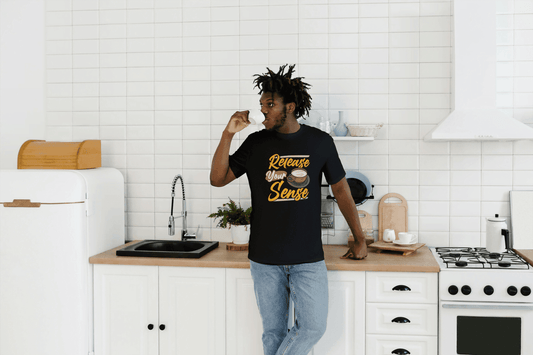 Release Your Sense Coffee Tee: Relaxing Brew Graphic Tee - Essentia Attire