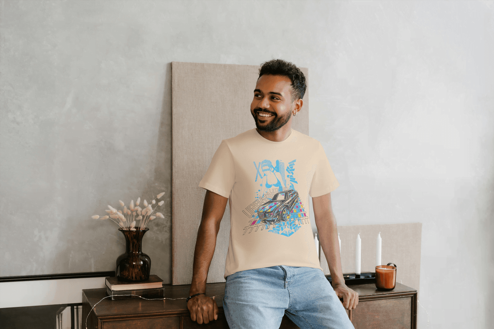 Cyberpunk Dynamic Car: Futuristic Graphic Tee - Essentia Attire