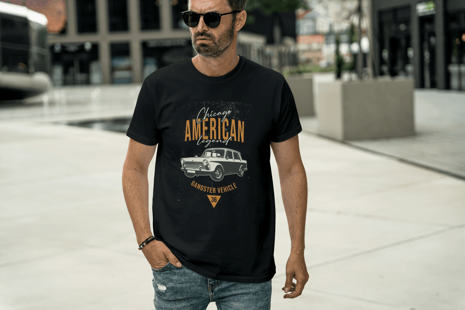 Chicago American Legend: Vintage Gangster Vehicle Tee - Essentia Attire