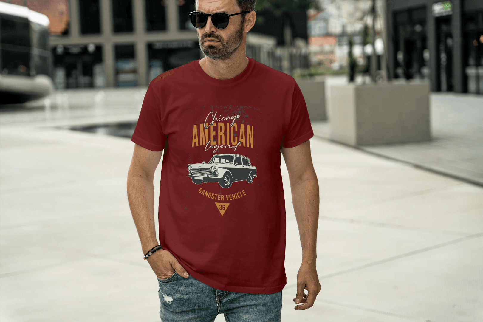 Chicago American Legend: Vintage Gangster Vehicle Tee - Essentia Attire