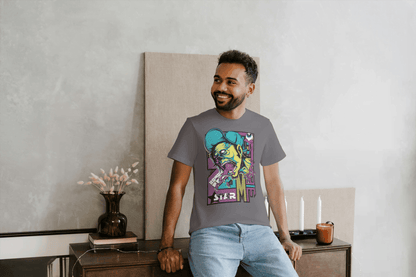 Unique Urban Art: Men's Psychedelic Monster Face Tee - Essentia Attire