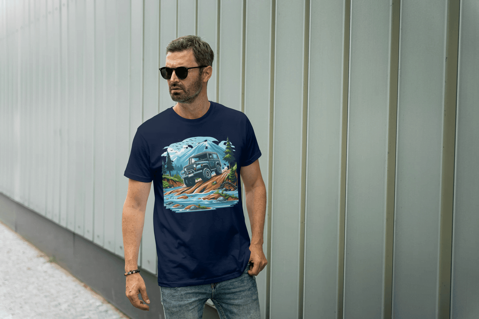 Off-Road Jeep Adventure: Mountain Trail Graphic Tee - Essentia Attire