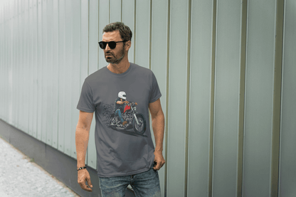 Vintage Biker Ride: Custom Motorcycle Graphic Tee - Essentia Attire