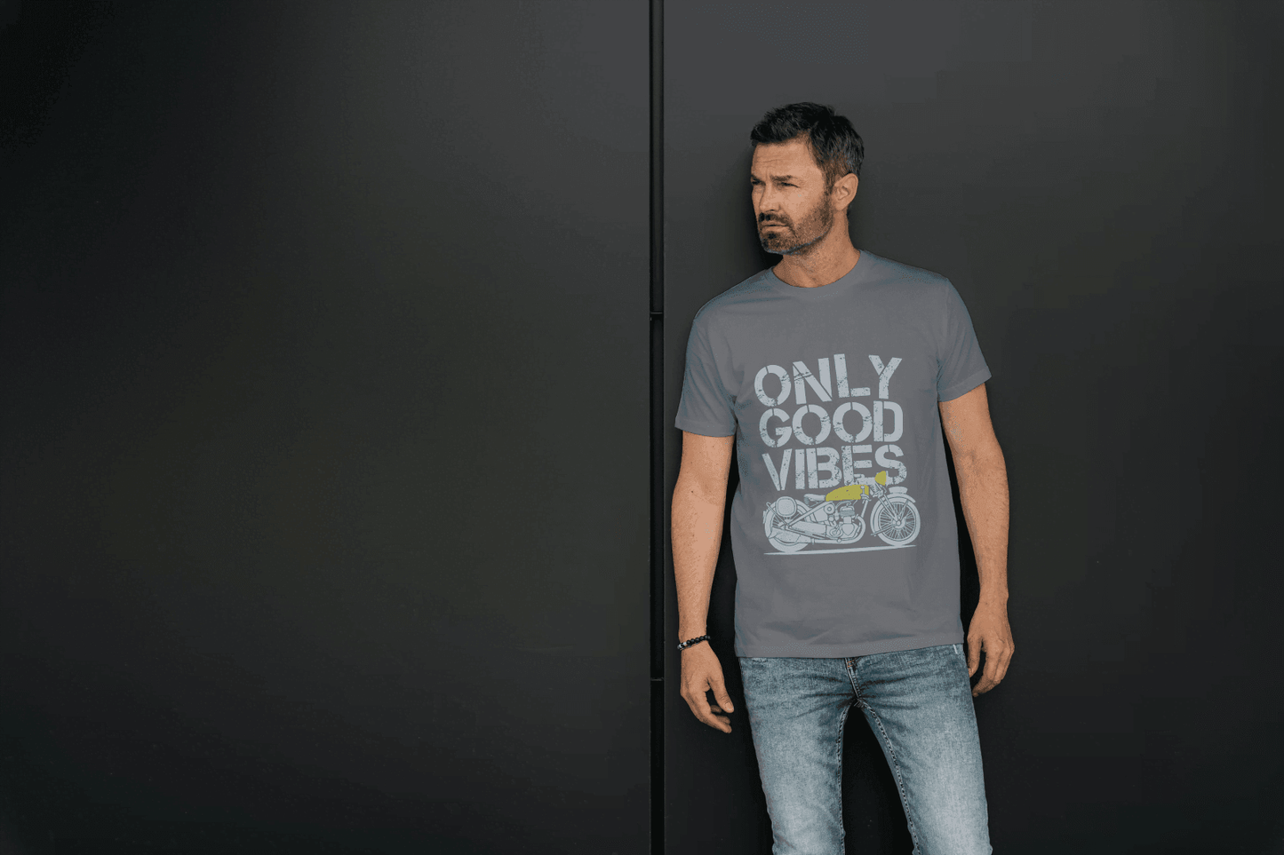 Classic Bike Enthusiast: Only Good Vibes Vintage Motorcycle - Essentia Attire