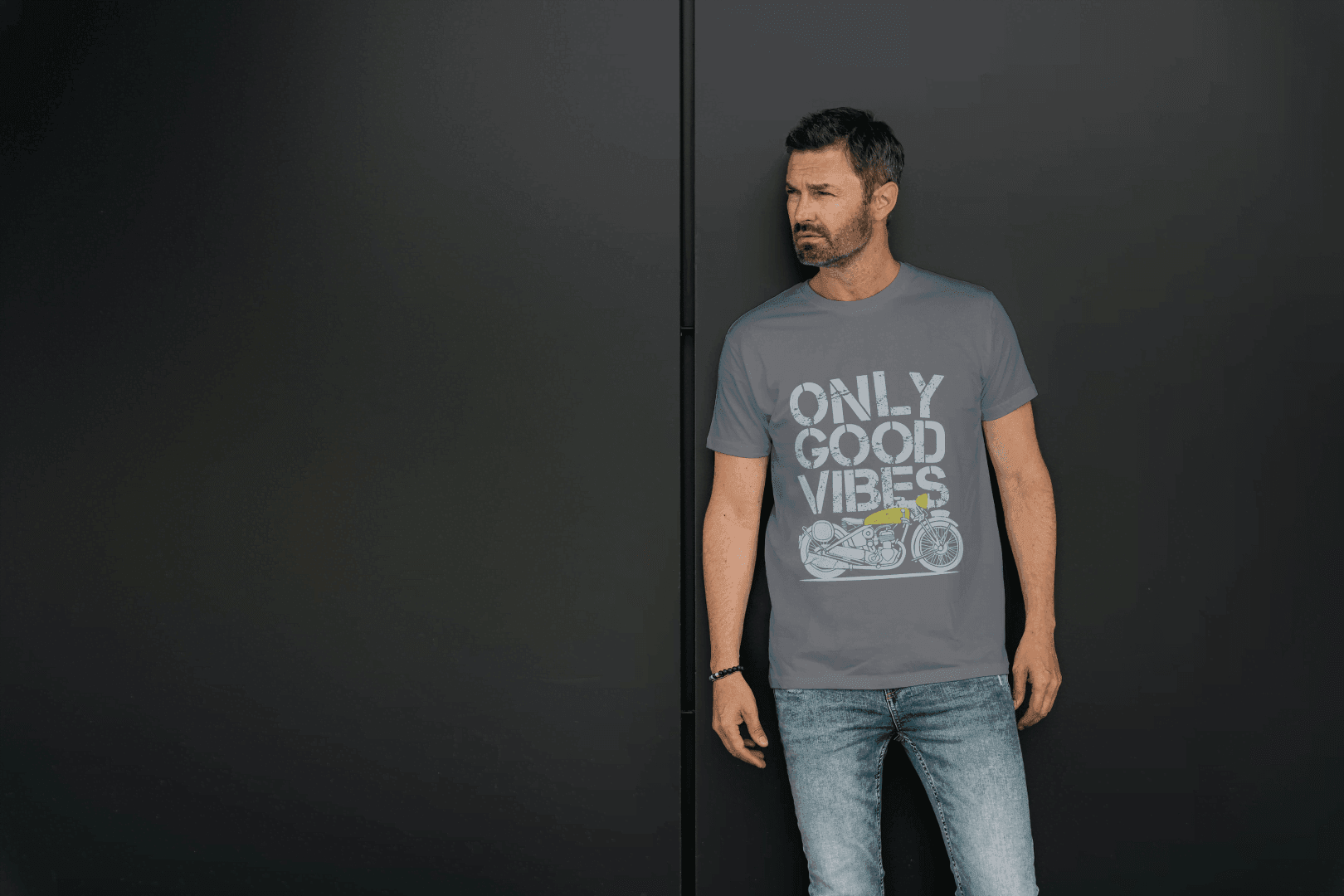 Classic Bike Enthusiast: Only Good Vibes Vintage Motorcycle - Essentia Attire