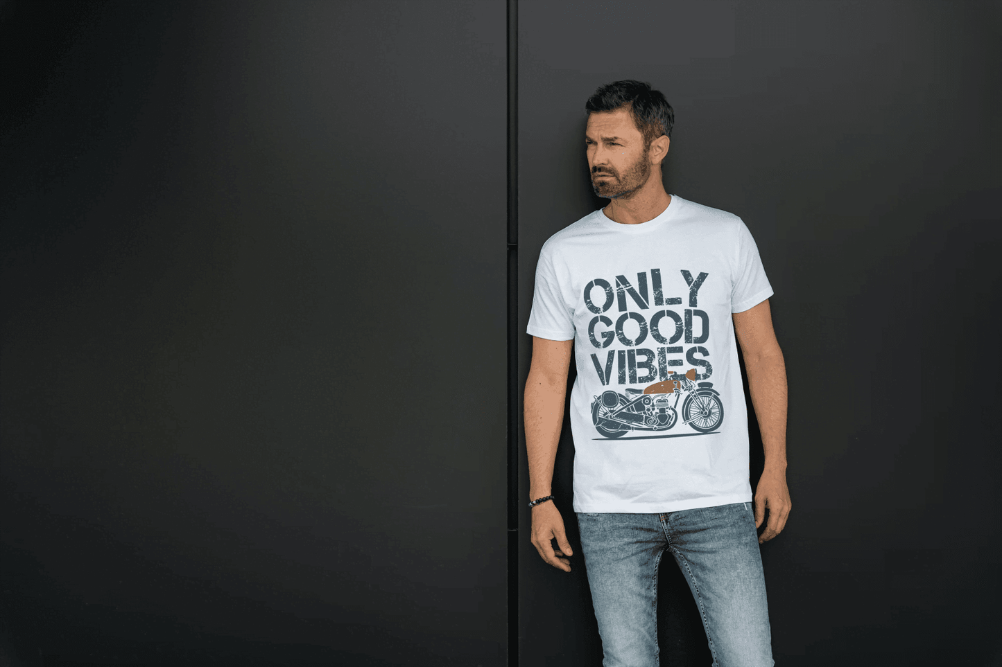 Classic Bike Enthusiast: Only Good Vibes Vintage Motorcycle - Essentia Attire