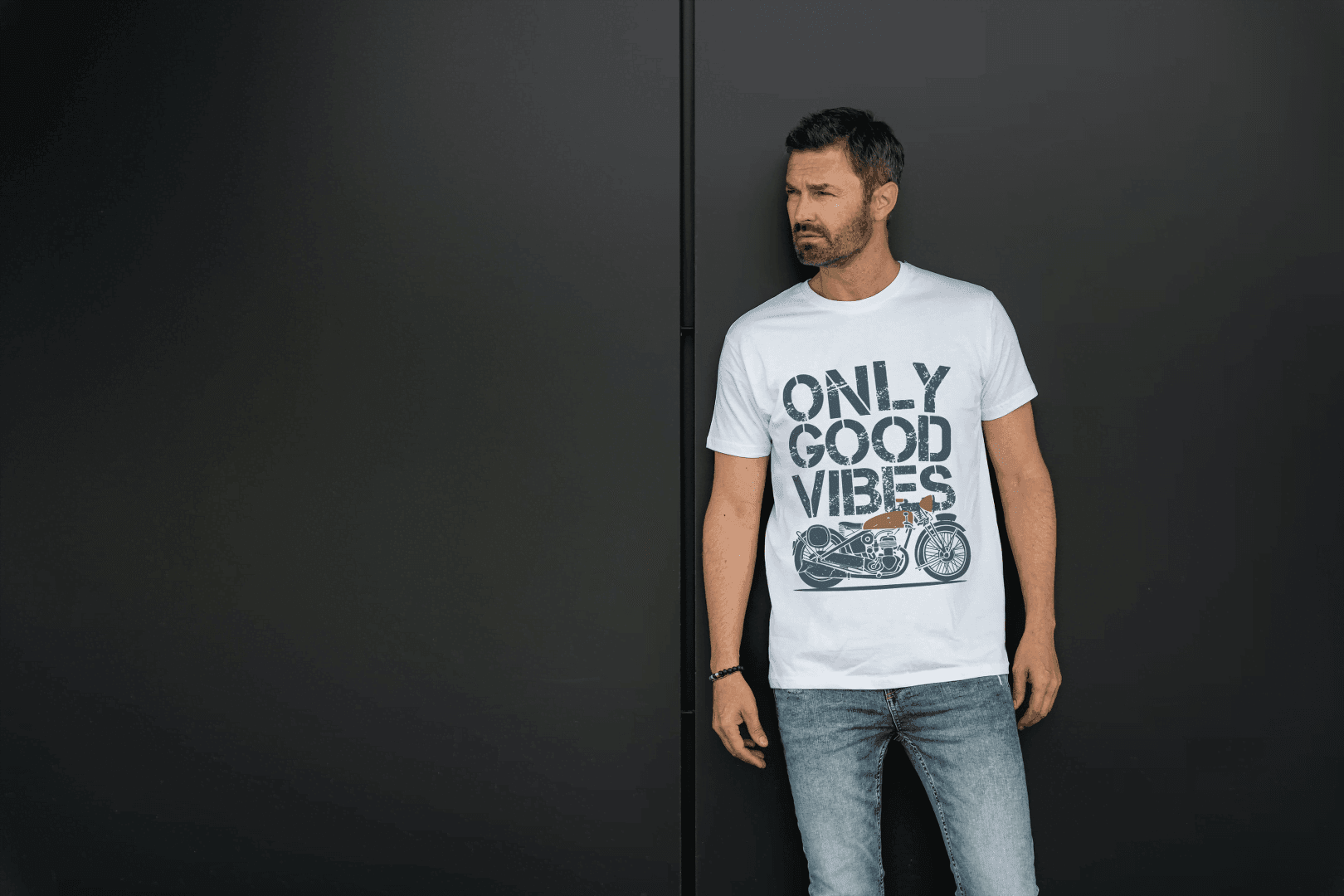 Classic Bike Enthusiast: Only Good Vibes Vintage Motorcycle - Essentia Attire