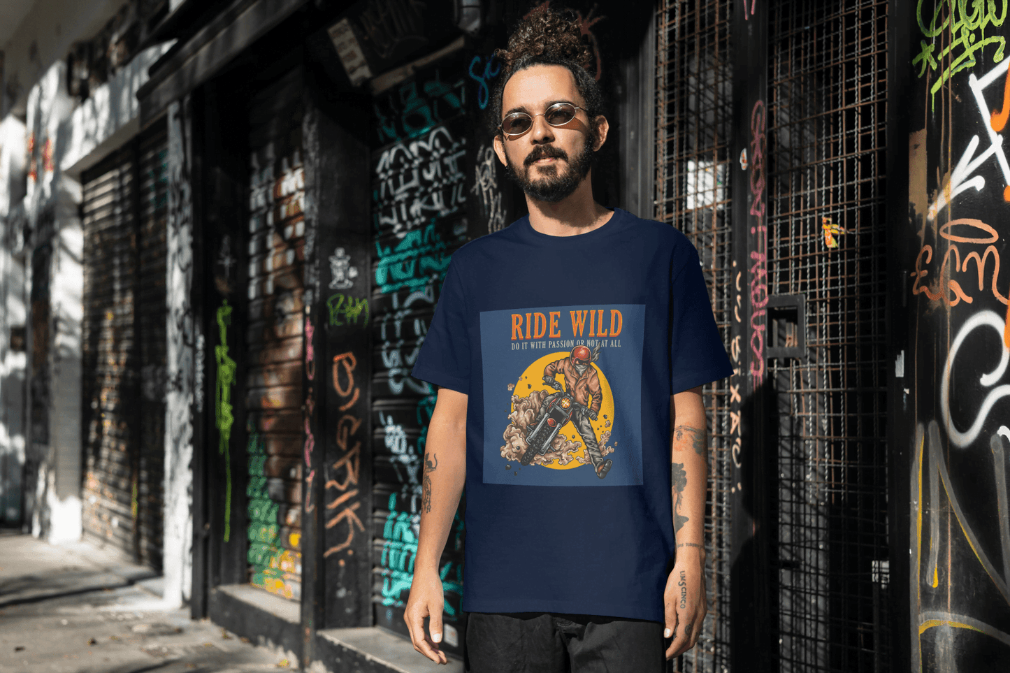 Passionate Biker T-Shirt Graphic Tee - Essentia Attire