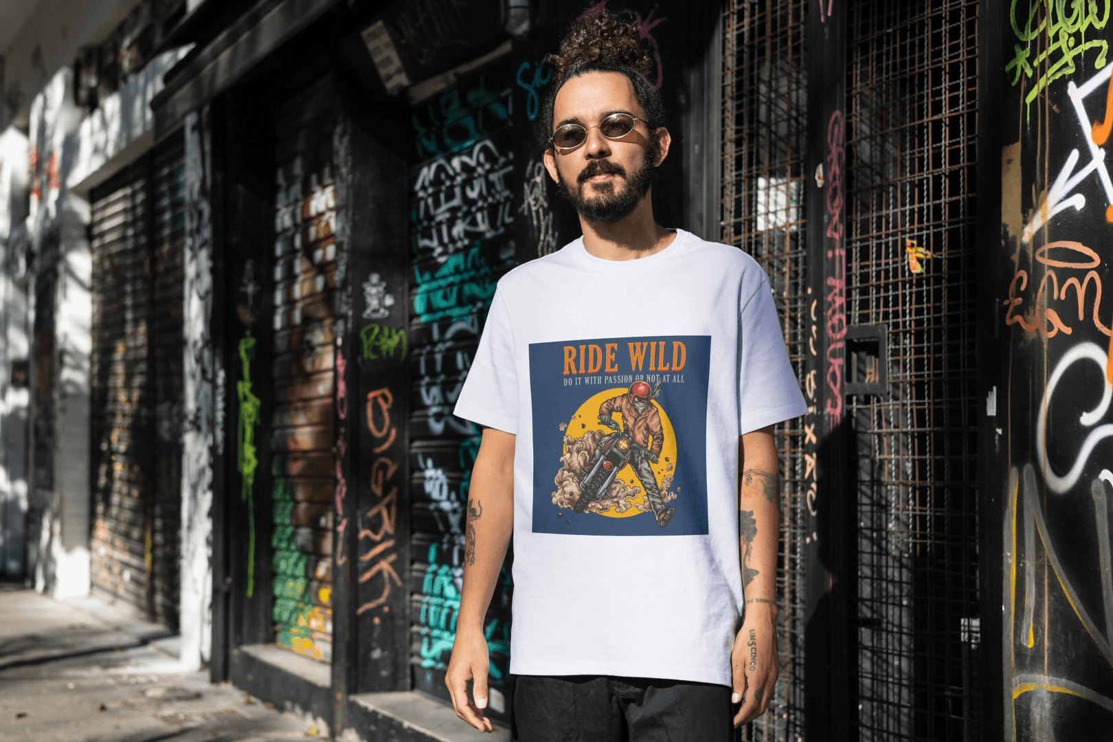Passionate Biker T-Shirt Graphic Tee - Essentia Attire