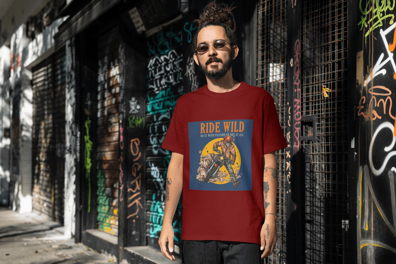 Passionate Biker T-Shirt Graphic Tee - Essentia Attire