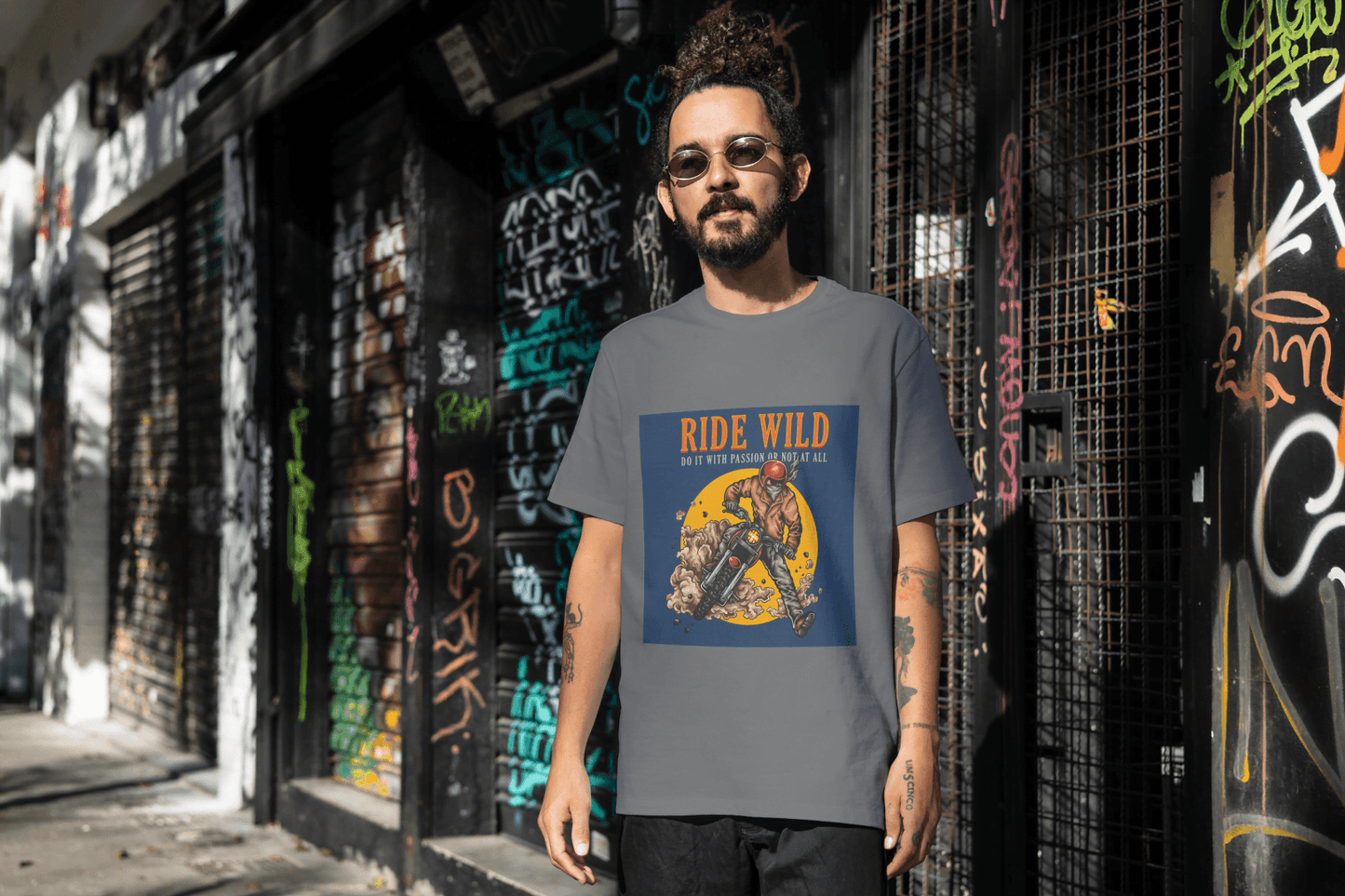 Passionate Biker T-Shirt Graphic Tee - Essentia Attire