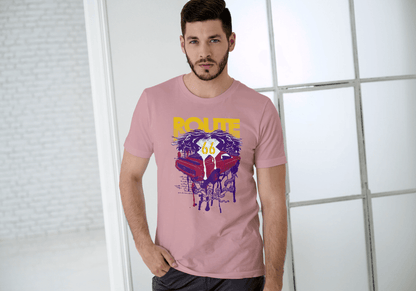Men's Route 66 Classic Car Dripping: Vintage Road Trip - Essentia Attire